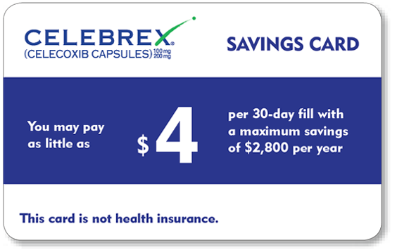 CELEBREX (Celecoxib capsules) Savings Card