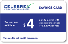 CELEBREX (Celecoxib capsules) Savings Card’